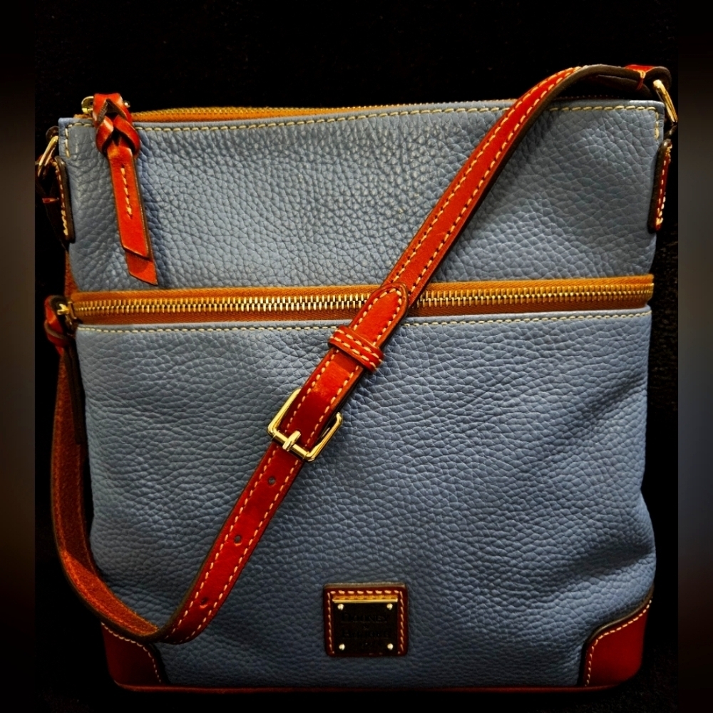 Dooney & Bourke Blue Pebble Leather Crossbody/Shoulder Bag